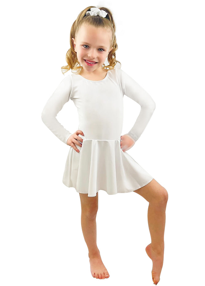 Girls White Leotard Dress